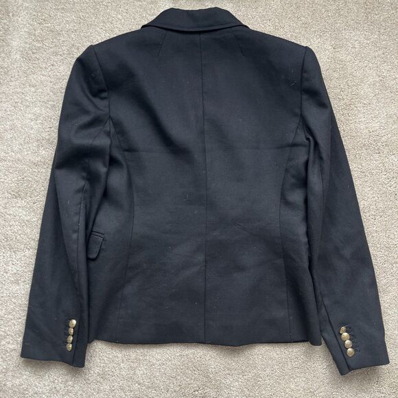 J Crew Schoolboy Blazer Womens 6 Black Wool Preppy Career Jacket Academia - Picture 9 of 9